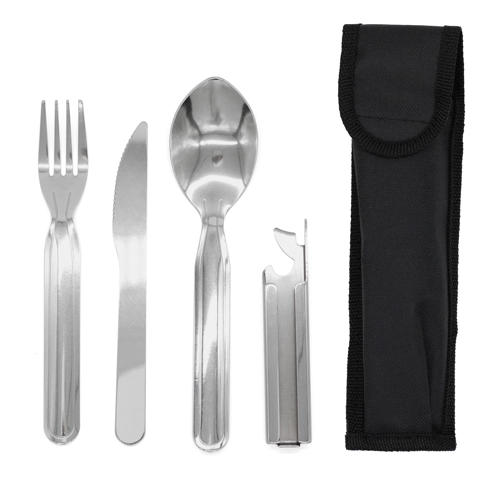 5pc Stainless Steel Cutlery Set in Case Camping & Backpacking