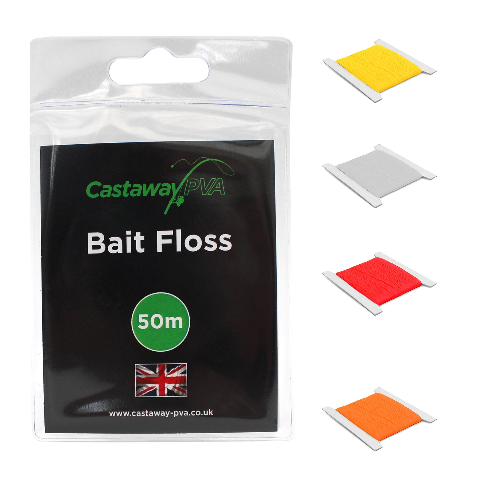 Castaway Fishing Bait Floss 50m Four Fluorescent Colours