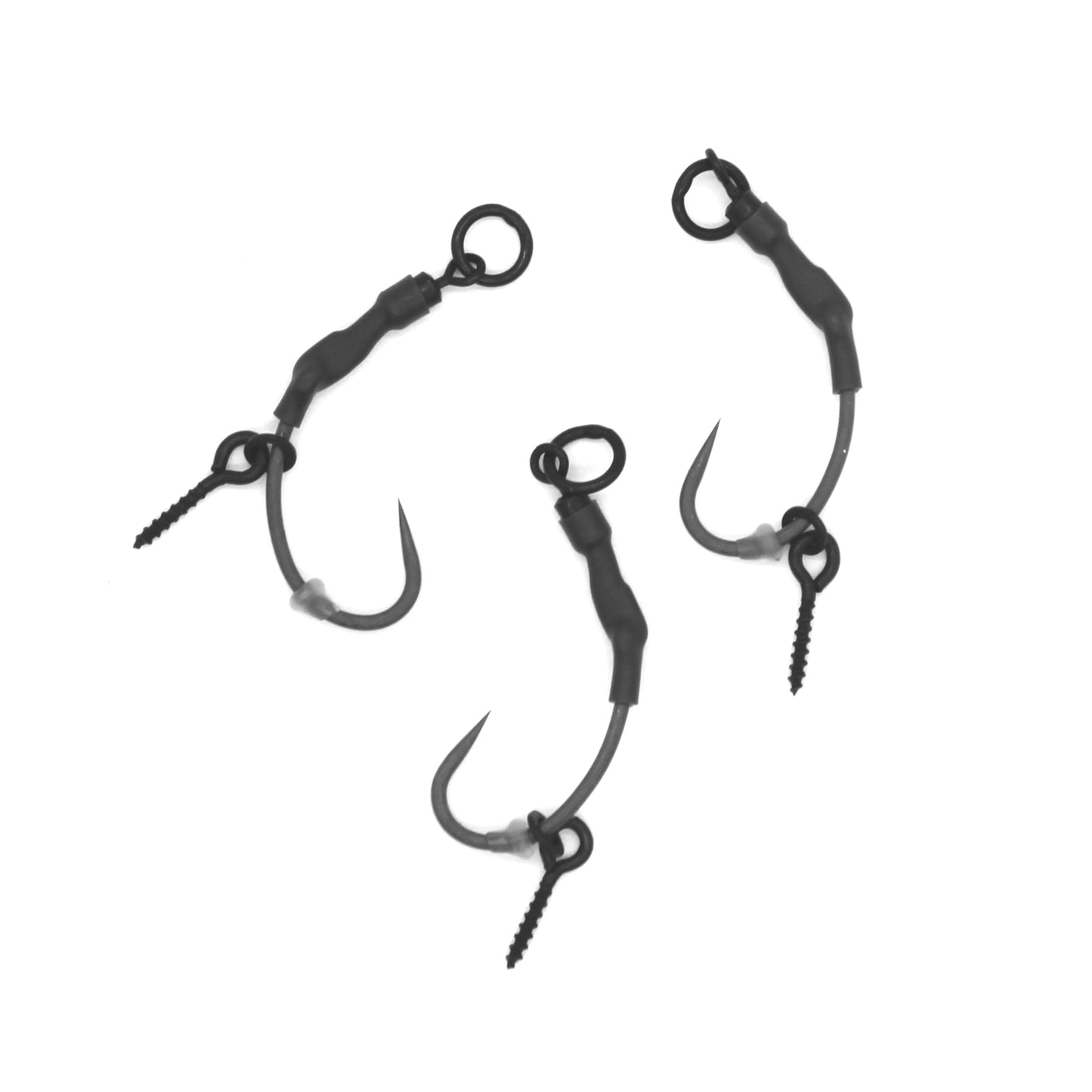 Deception Angling Barbless Ronnie Rig Fishing Hooks with Bait Screw Pack of 3