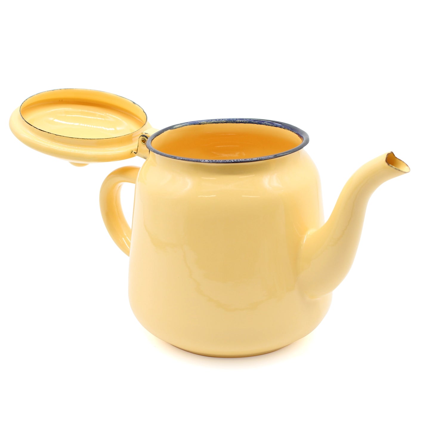 Enamel Coffee Pot with Hinged Lid