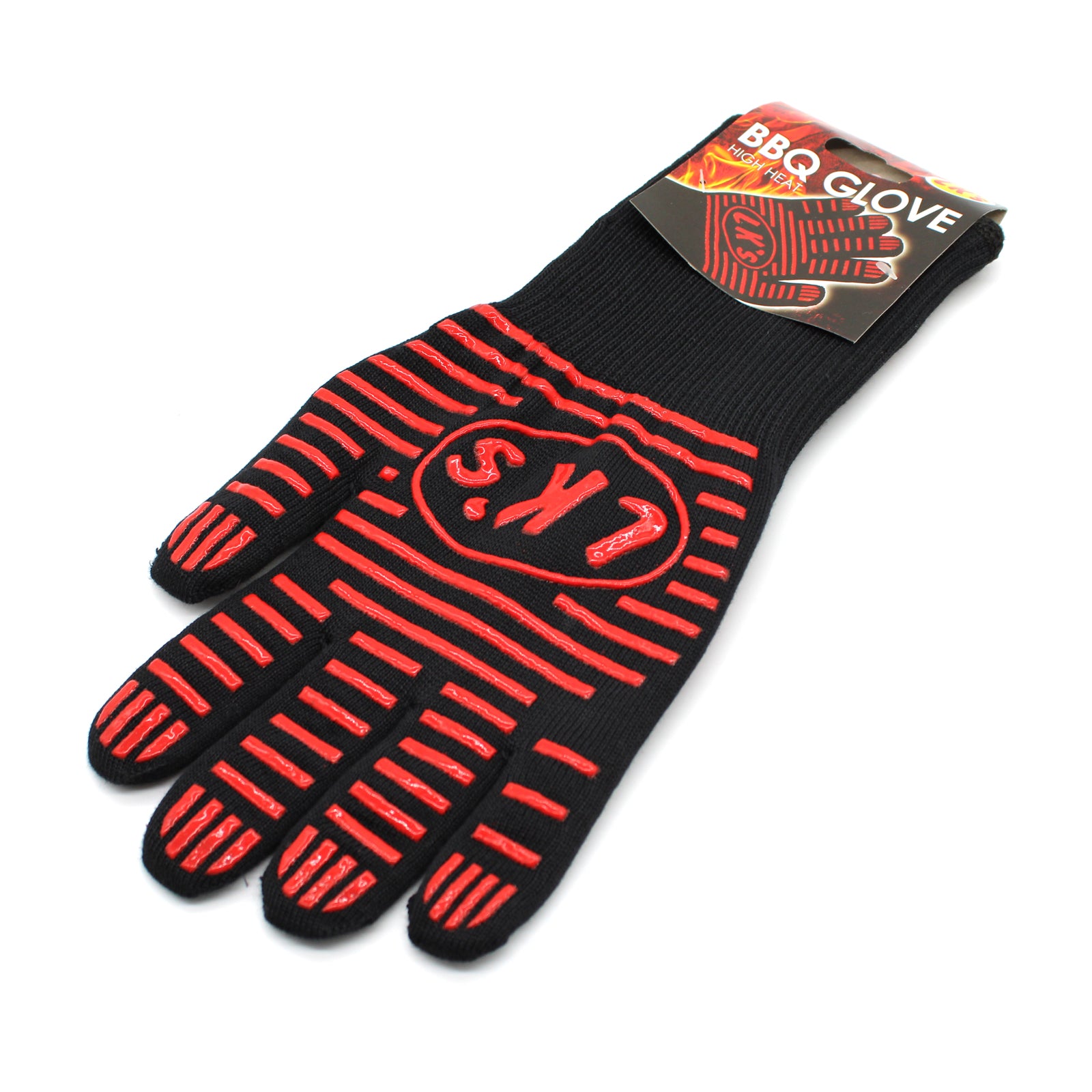 Barbecue Glove Red and Black with Silicone Grip