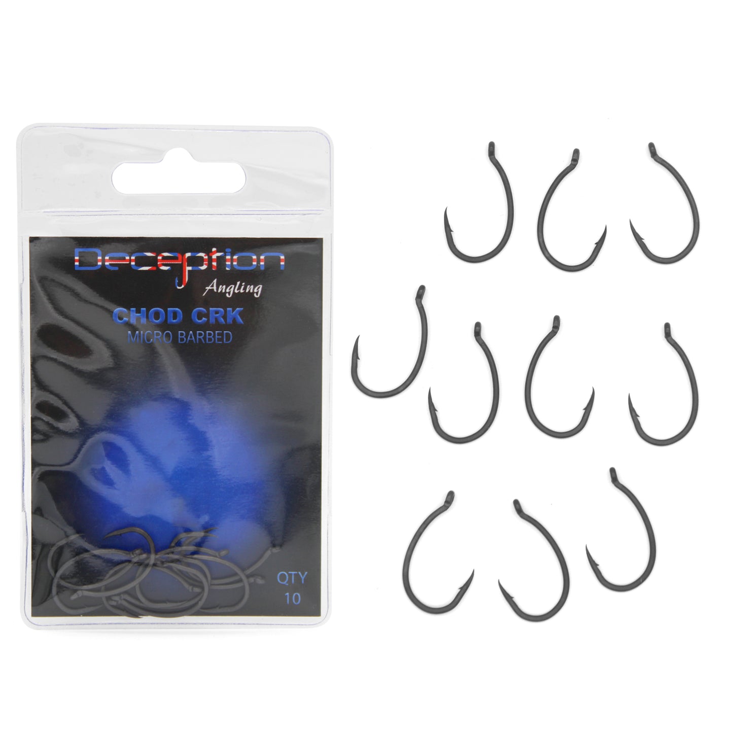 Deception Angling Chod CRK Micro Barbed Fishing Hooks Pack of 10