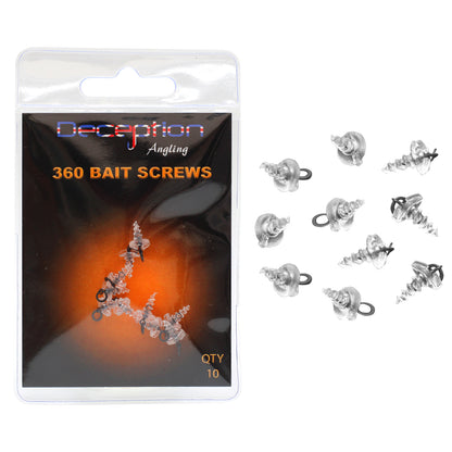 Deception Angling 360 Bait Screws for Fishing Pack of 10 - Transparent