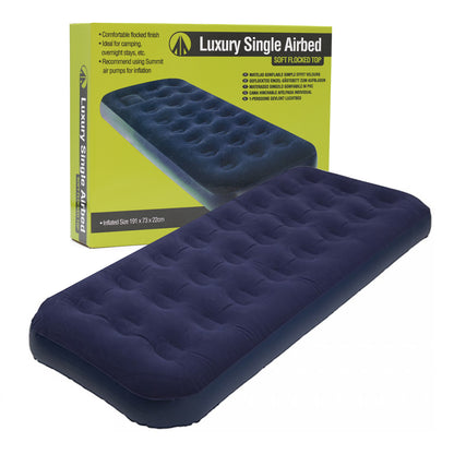 Luxury Single Airbed Single Flocked Top with Box