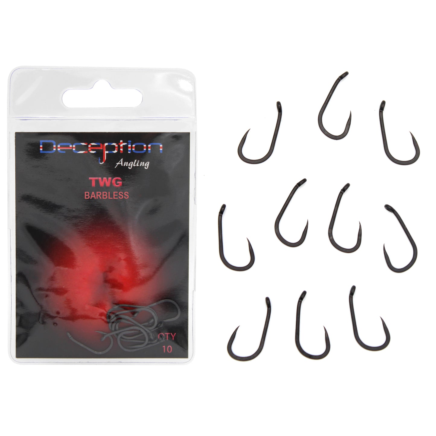 Deception Angling TWG Barbless Fishing Hooks Pack of 10