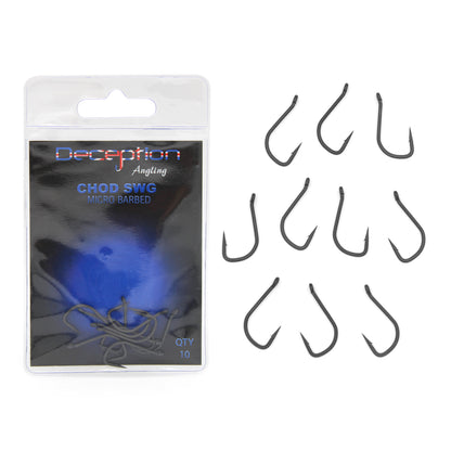 Deception Angling Chod SWG Micro Barbed Fishing Hooks Pack of 10