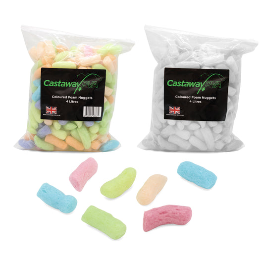 Castaway Foam Nuggets 4L For Fishing in White or Multicoloured