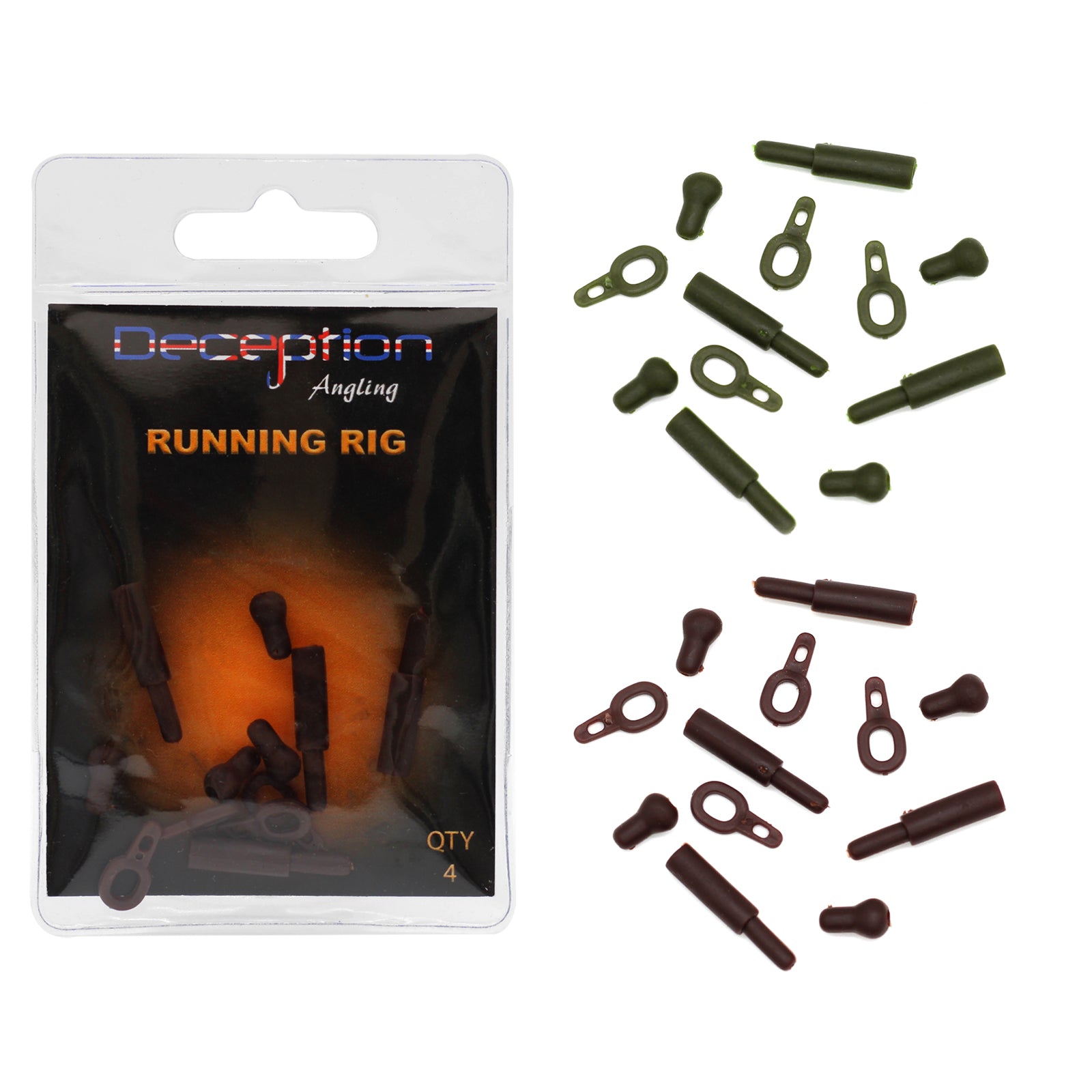 Deception Angling Running Rig for Fishing Pack of 4 in Two Colours