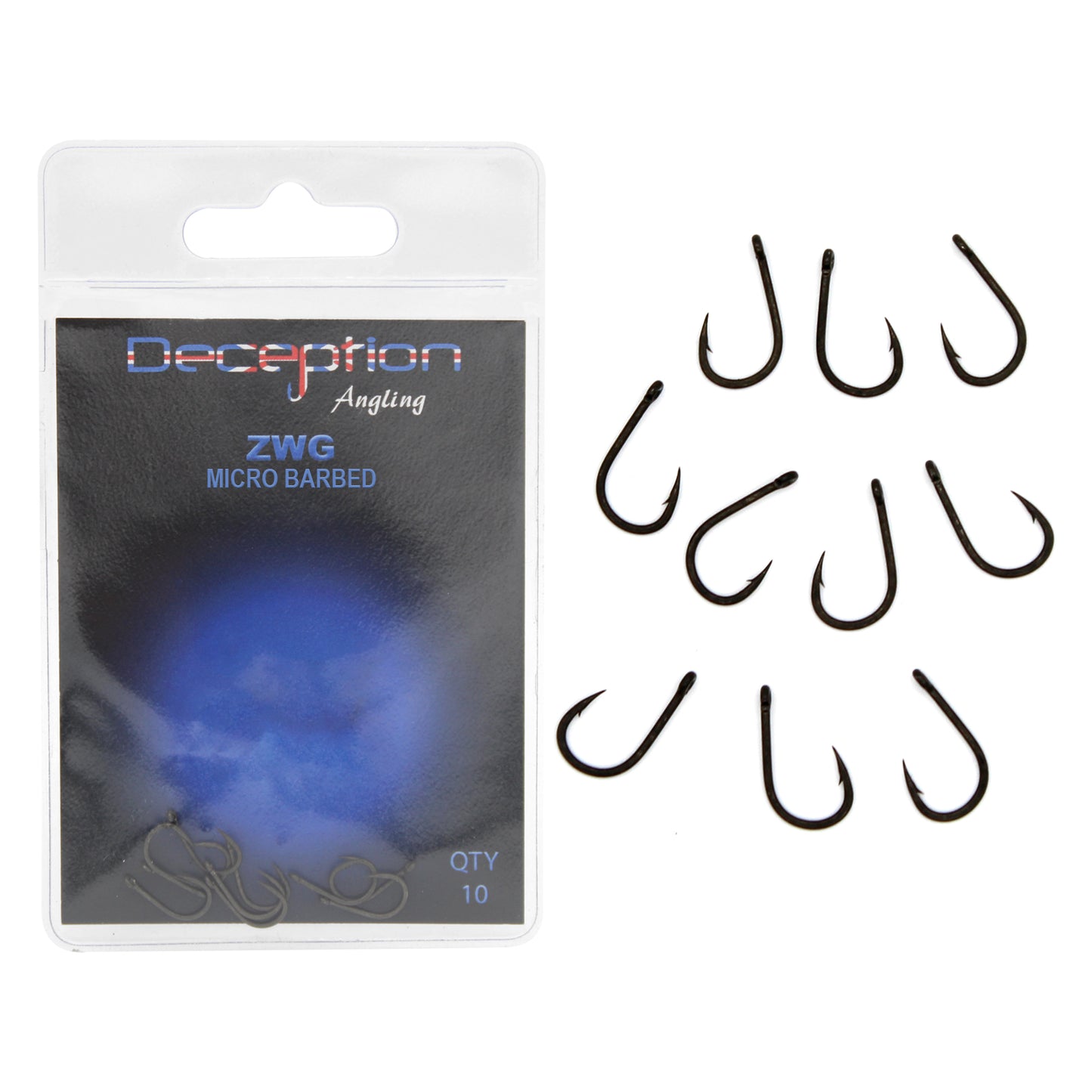 Deception Angling ZWG Micro Barbed Fishing Hooks Pack of 10