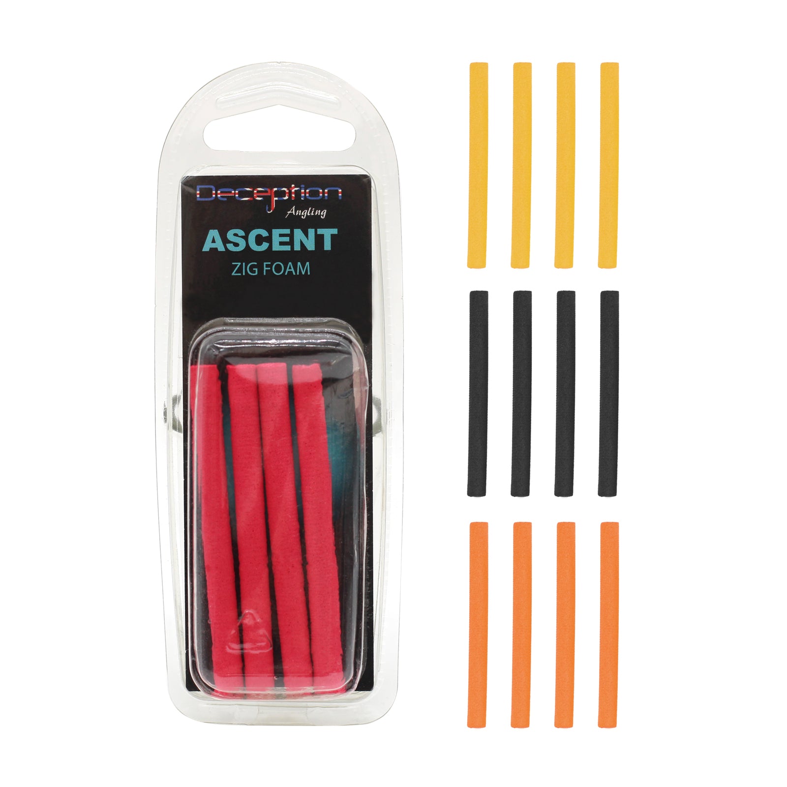 Deception Angling Ascent Zig Foam for Fishing Pack of 4 in Four Colour Options