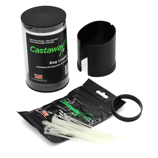 Castaway PVA Bag Loader Kit with Bags and Cable Ties for Fishing