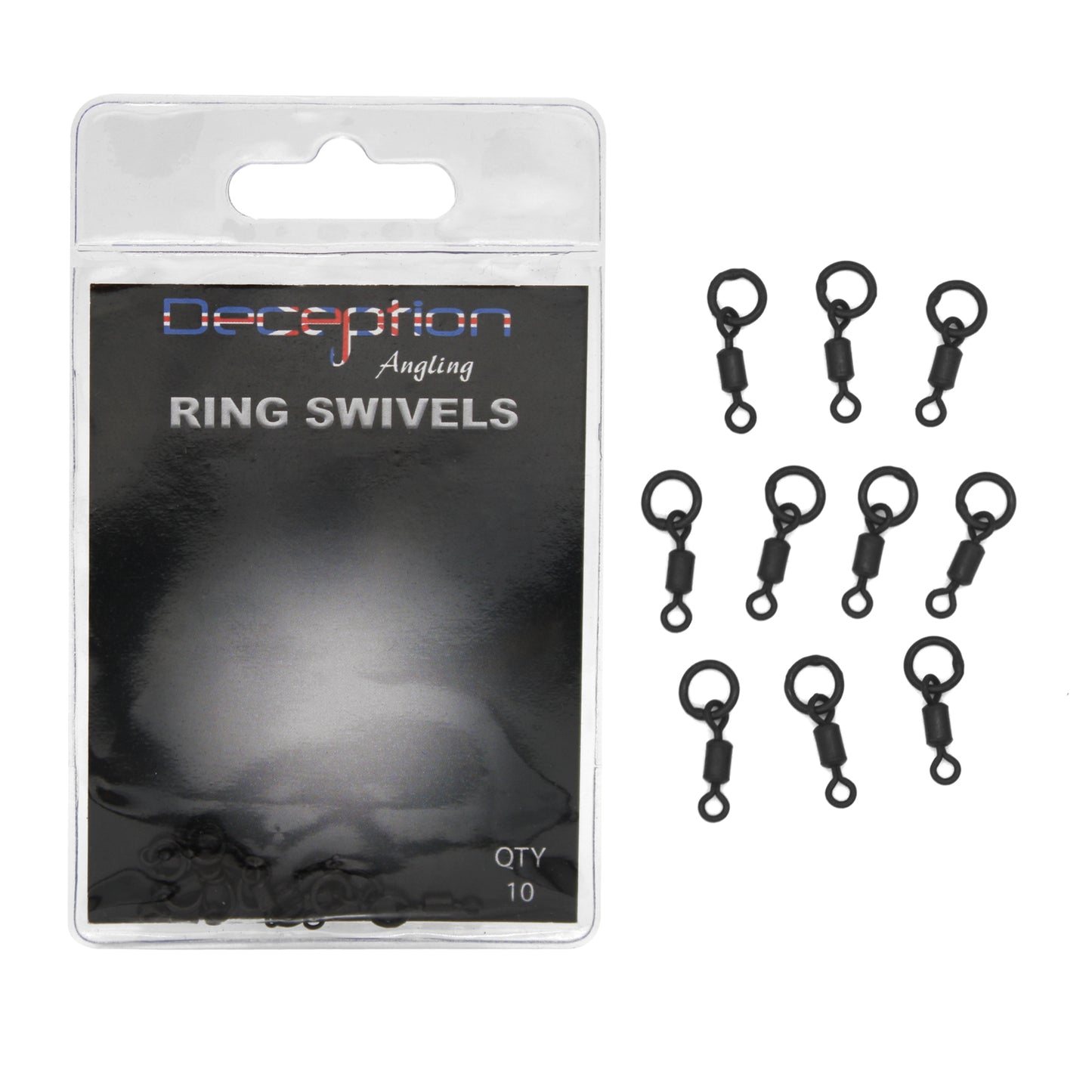 Deception Angling Ring Swivels Pack of 10