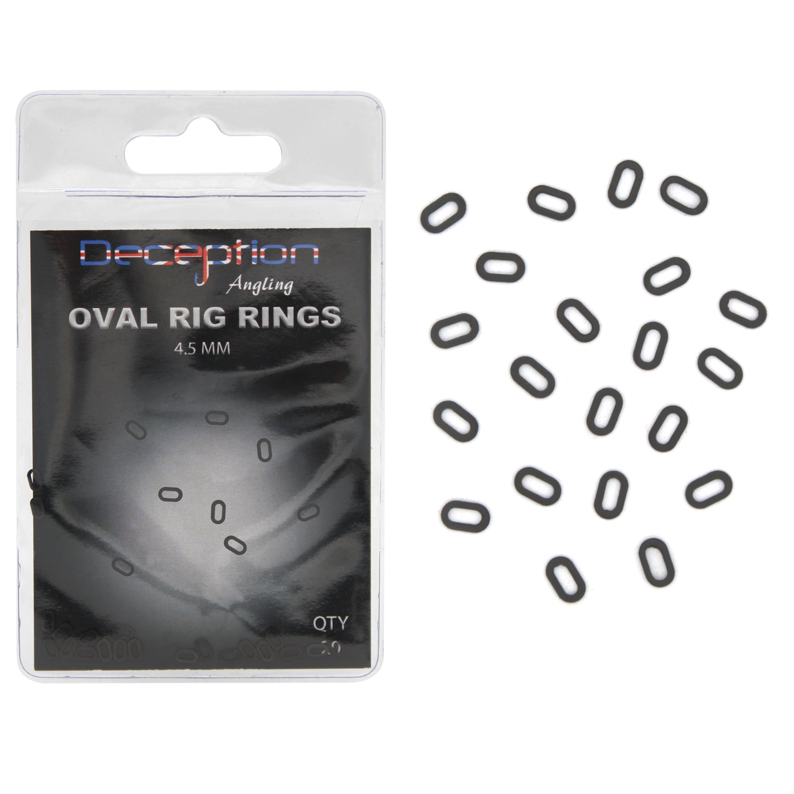 Deception Angling Oval Rig Rings for Fishing Pack of 20