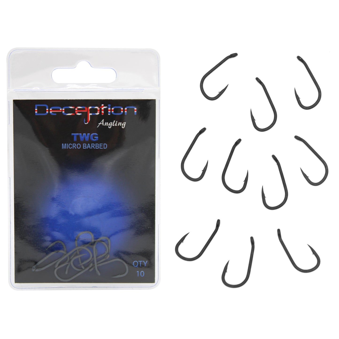 Deception Angling TWG Micro Barbed Fishing Hooks Pack of 10