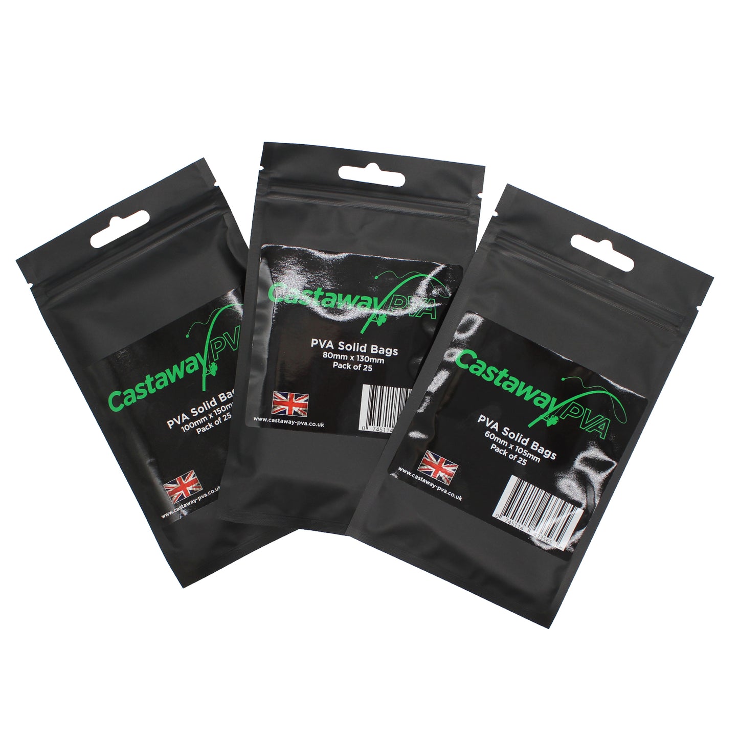Castaway PVA Solid Bags in Three Sizes