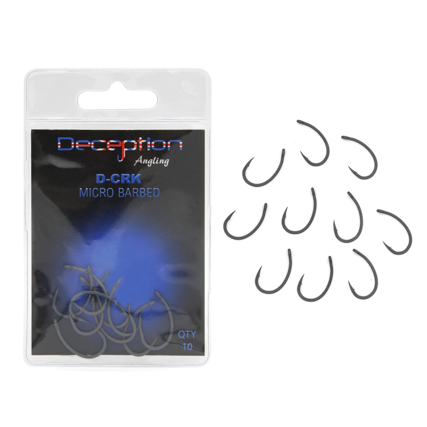 Deception Angling D-CRK Micro Barbed Fishing Hooks Pack of 10