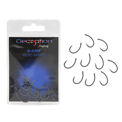 Deception Angling D-CRK Micro Barbed Fishing Hooks Pack of 10