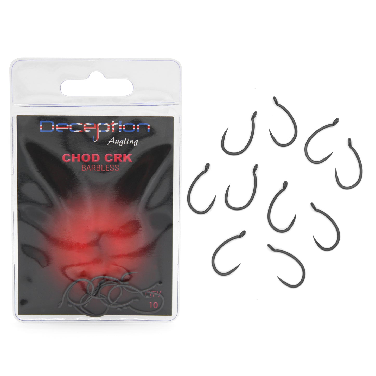 Deception Angling Chod CRK Barbless Hooks for Fishing Pack of 10