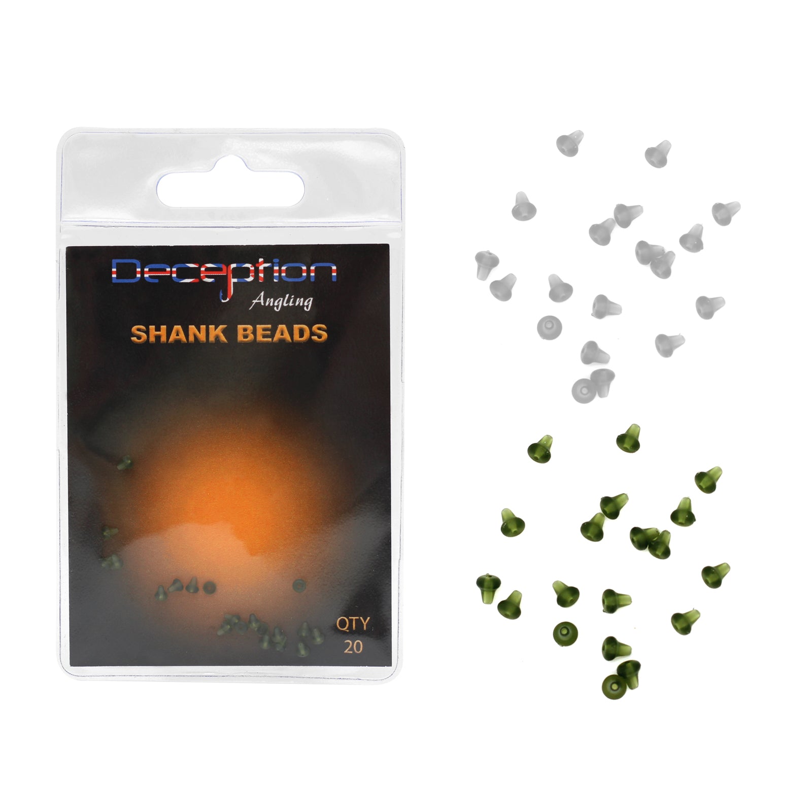 Deception Angling Shank Beads Pack of 20 in Two Colours