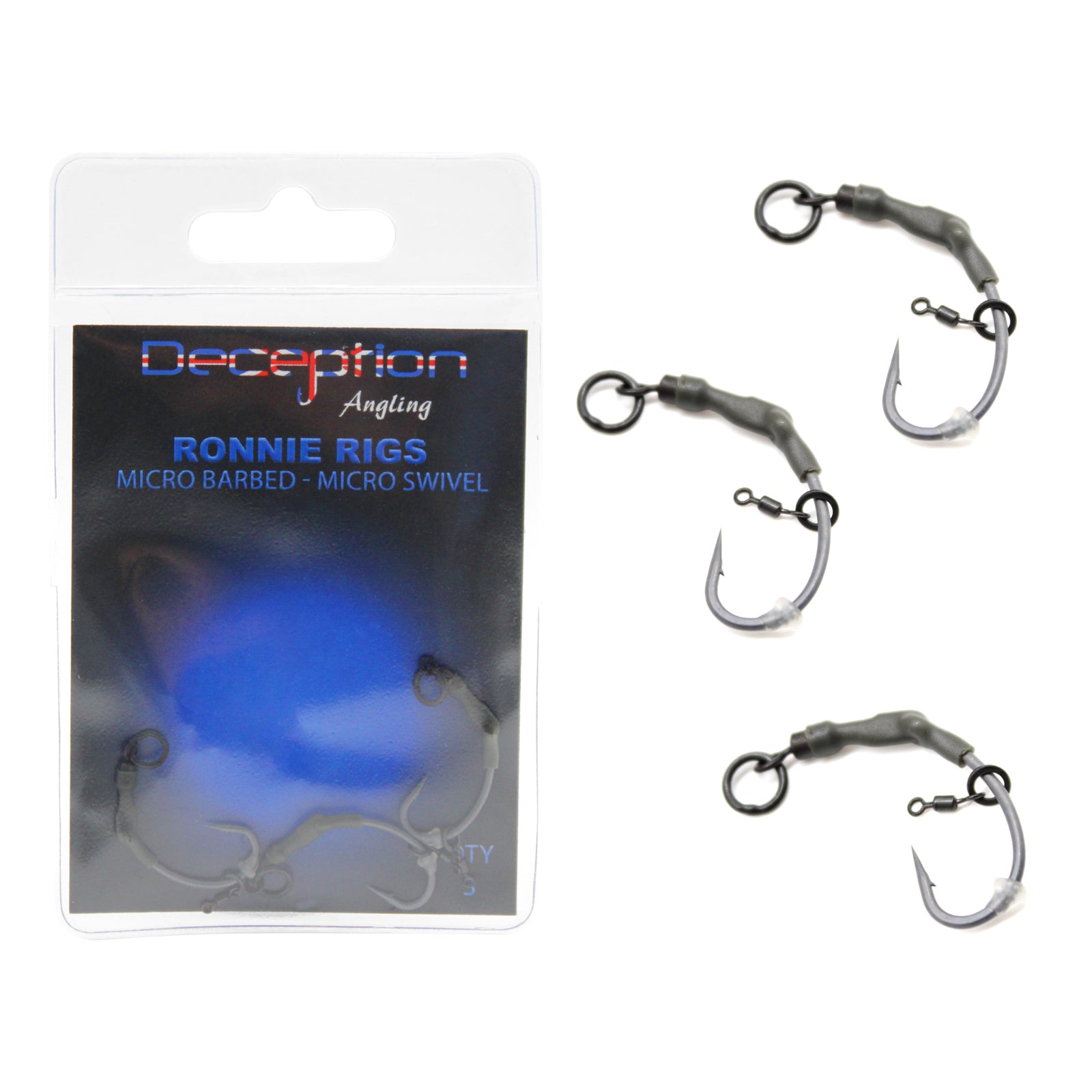 Ronnie Rigs Micro Barbed with Micro Swivel Fishing Hooks