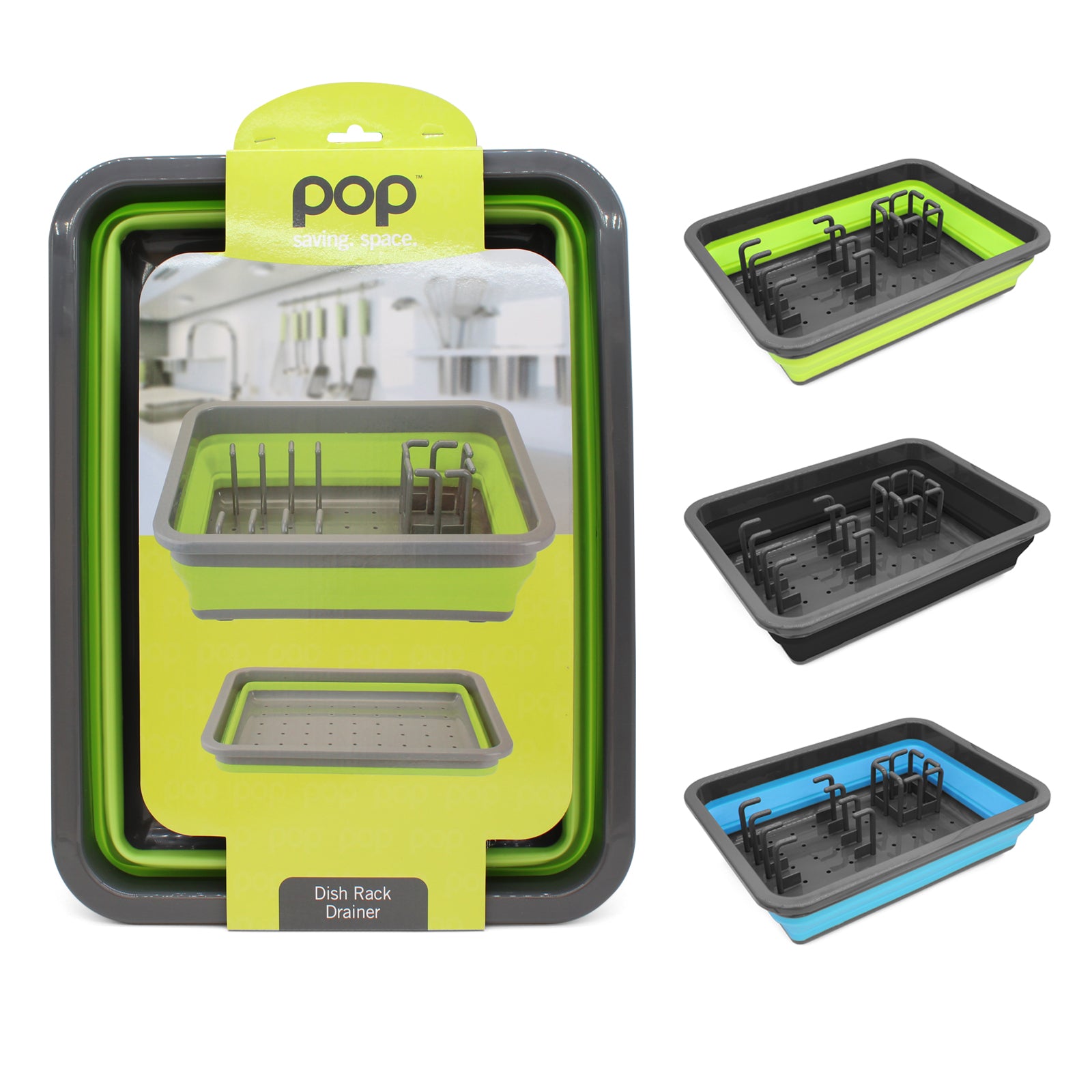 Collapsible Dish Rack Kitchen Drainer with Adjustable Inserts