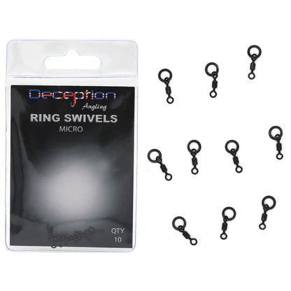 Deception Angling Ring Swivels Micro Pack of 10 for Fishing