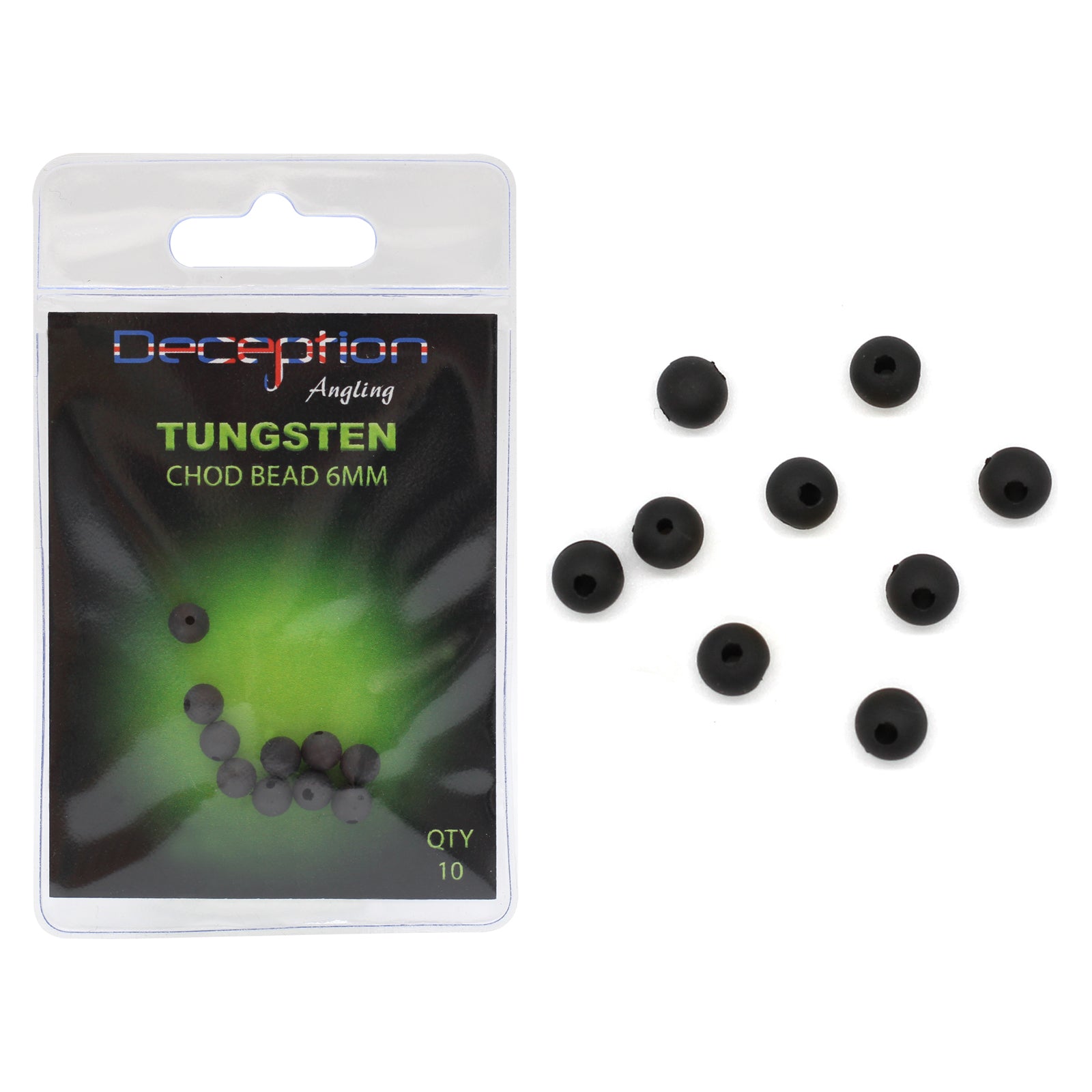 Deception Angling Tungsten Chod Beads 6mm for Fishing Pack of 10