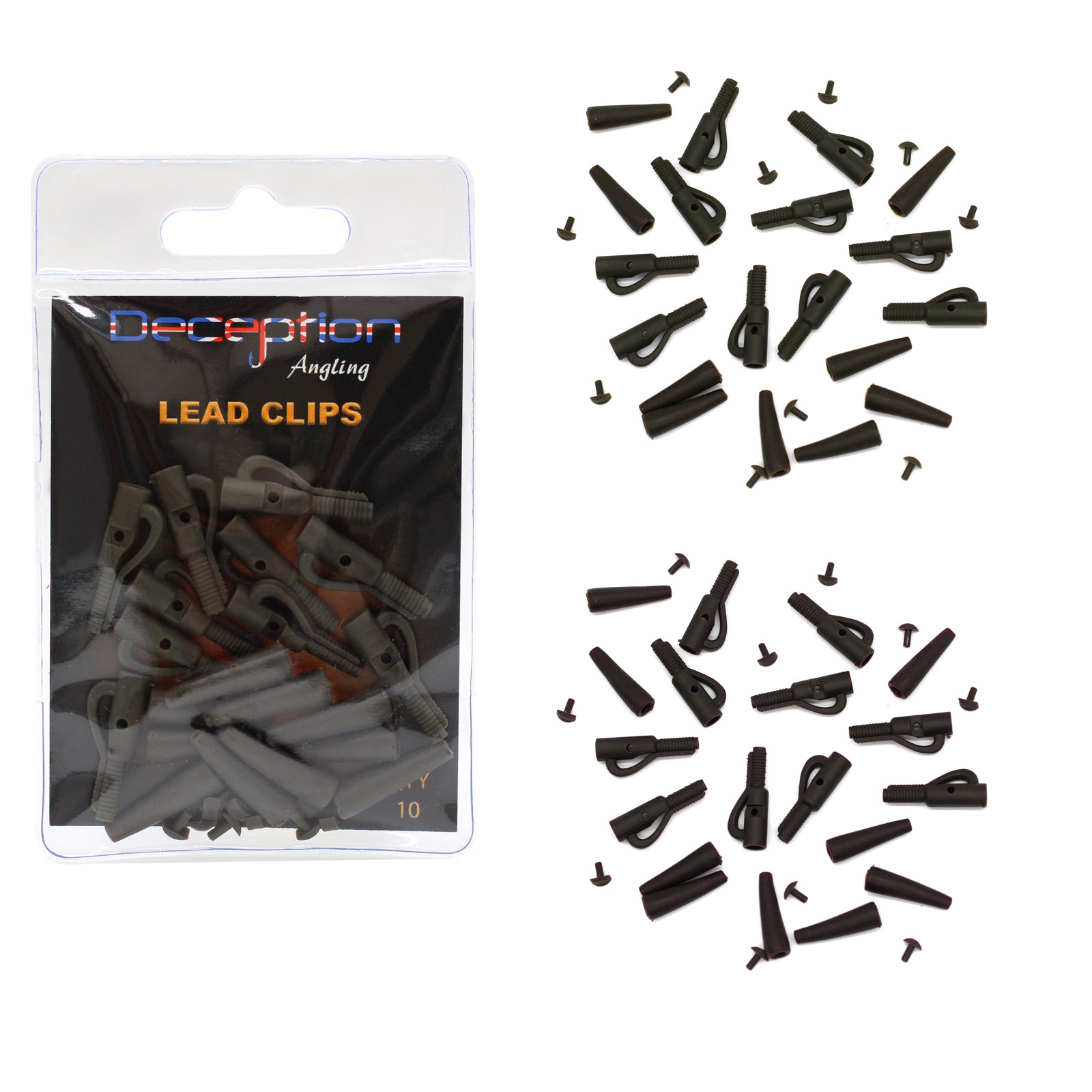 Lead Clips Fishing Lead Clips With Tails & Pins Pack of 10