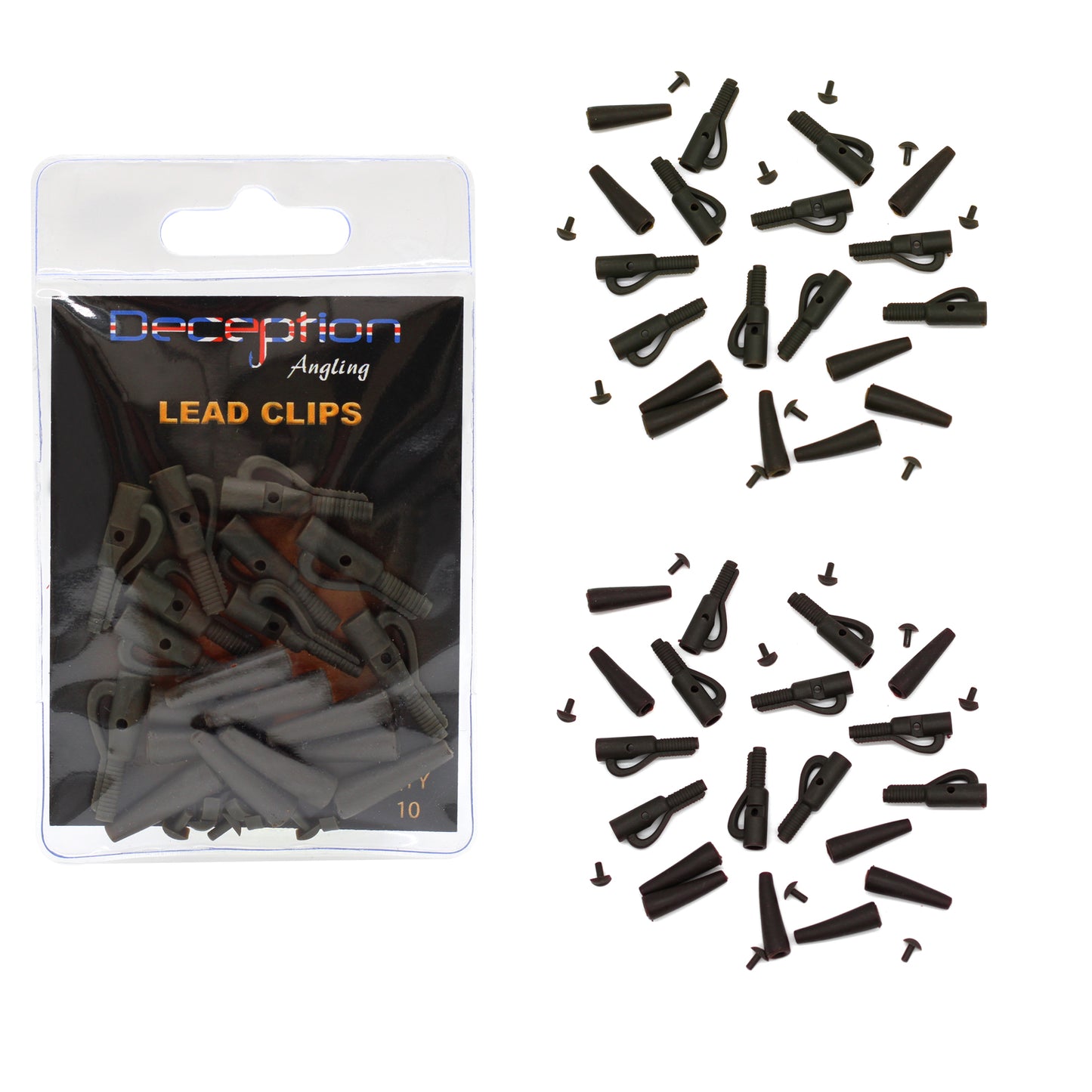 Deception Angling Lead Clips Pack of 10 in Two Colours