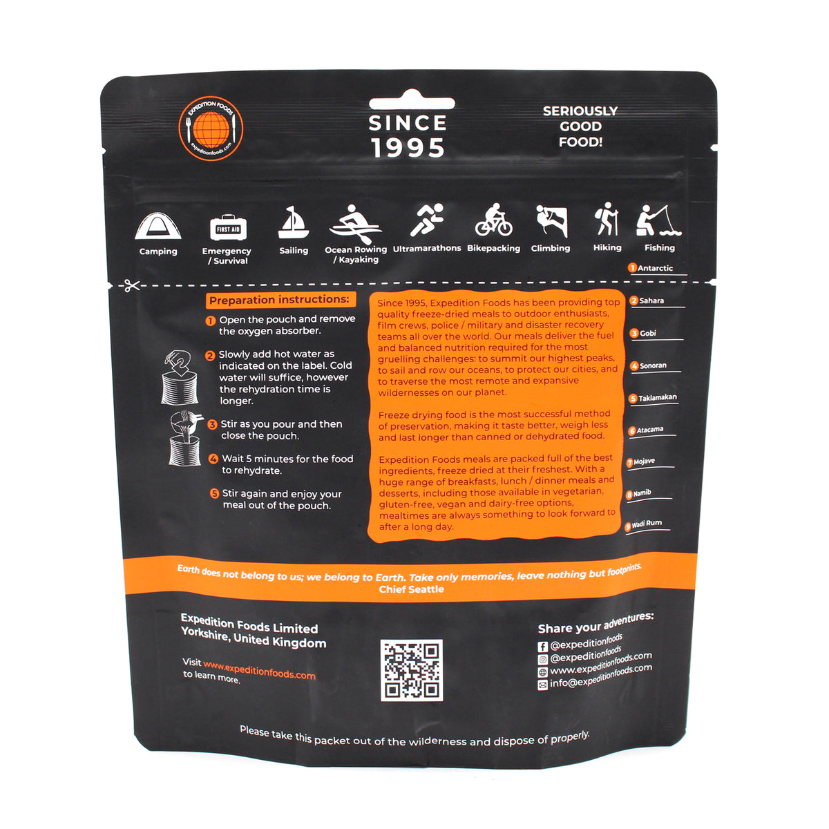 Explorer Rations Expedition Foods - Vegetable Tikka with Rice | Emergency Rations