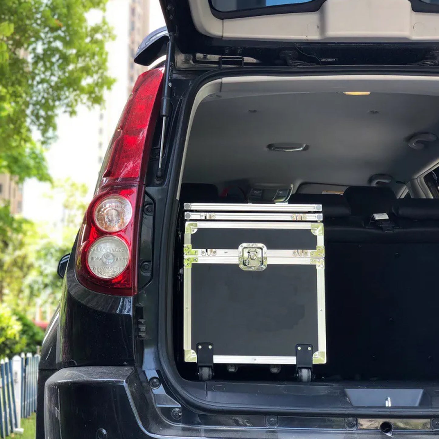 Portable Kitchen in a box, easily fits in the back of a car.