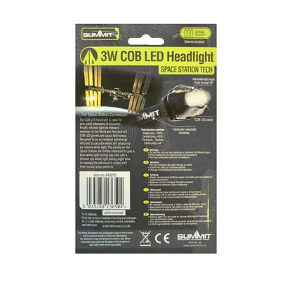 Summit 3W Cob LED Headlight Back of Packaging