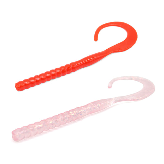 Jellyworm Fishing Lures with Curled Tail