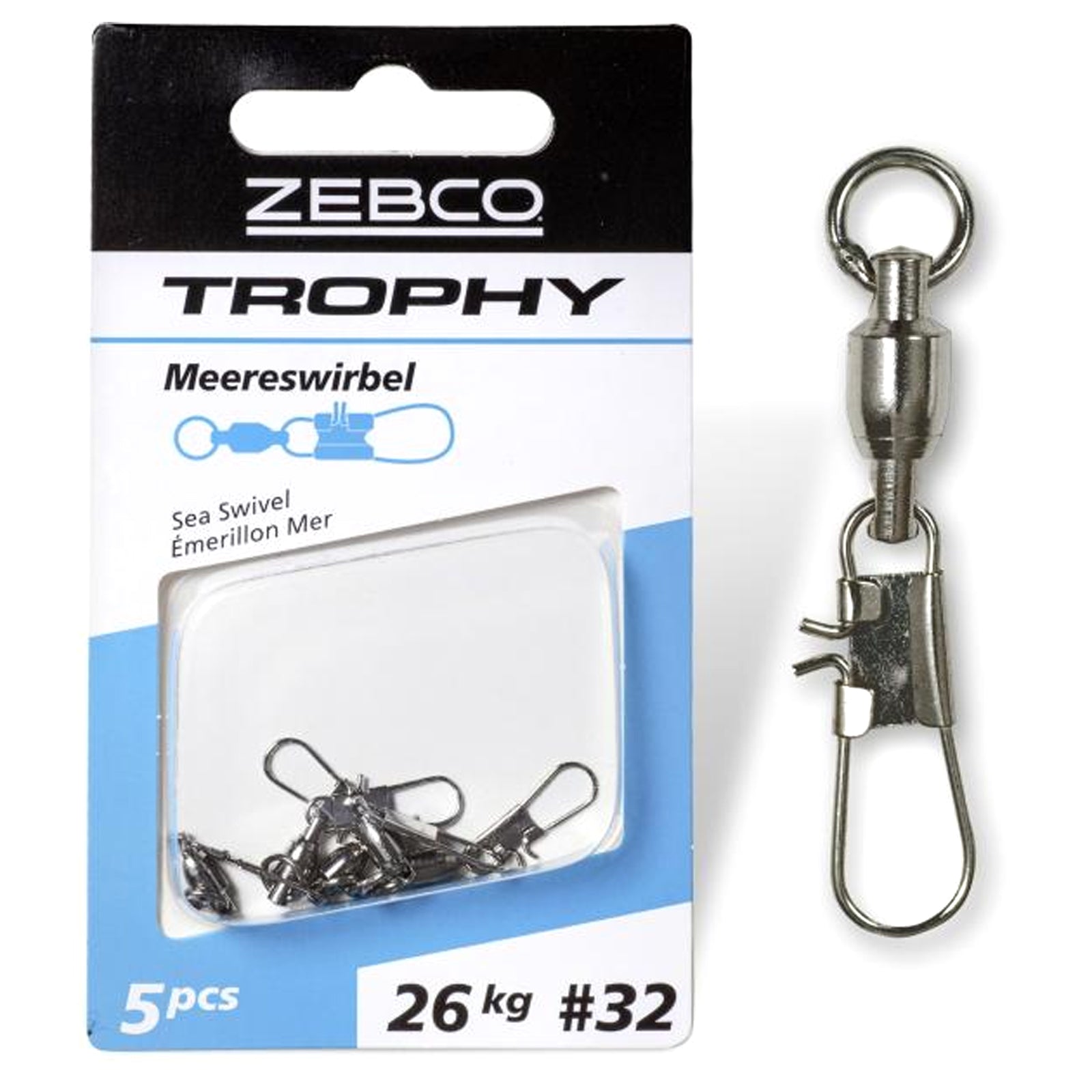 Zebco Trophy Sea Swivel Pack of 5 for Fishing