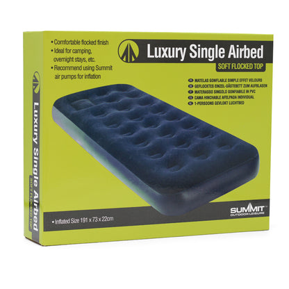 Luxury Single Airbed Single Flocked Top in Box