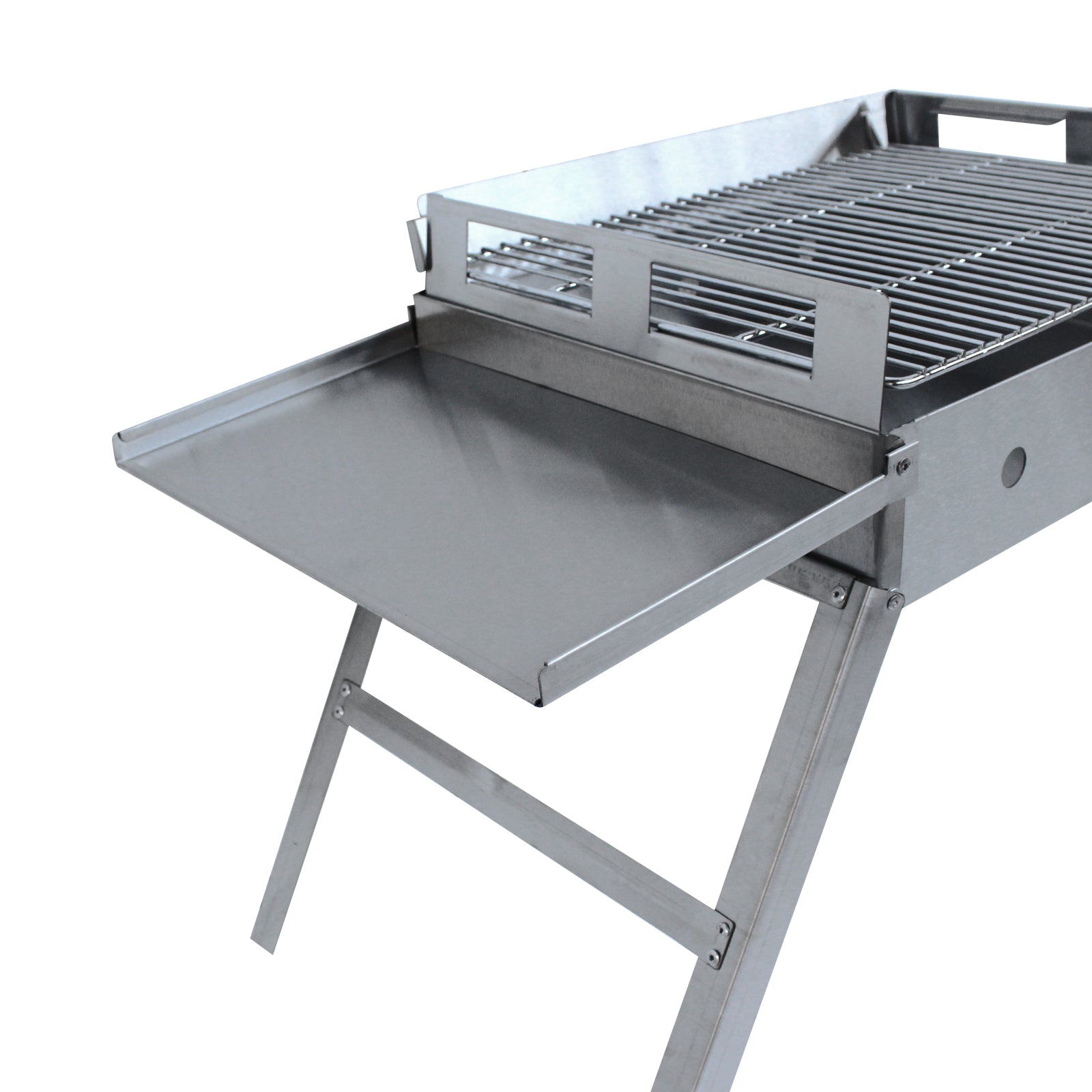 Camper Braai Barbecue Grill with Side Shelves