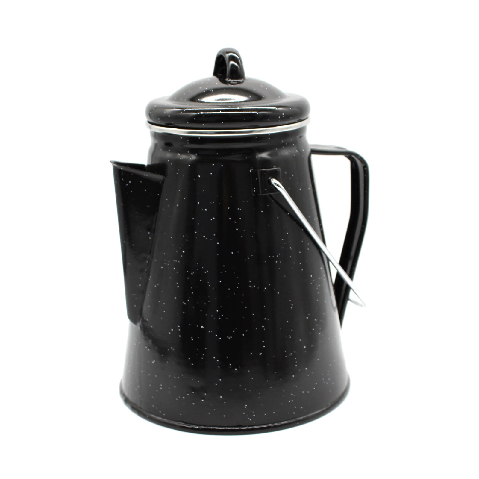 Camping kettle with lid for making tea and coffee outdoors