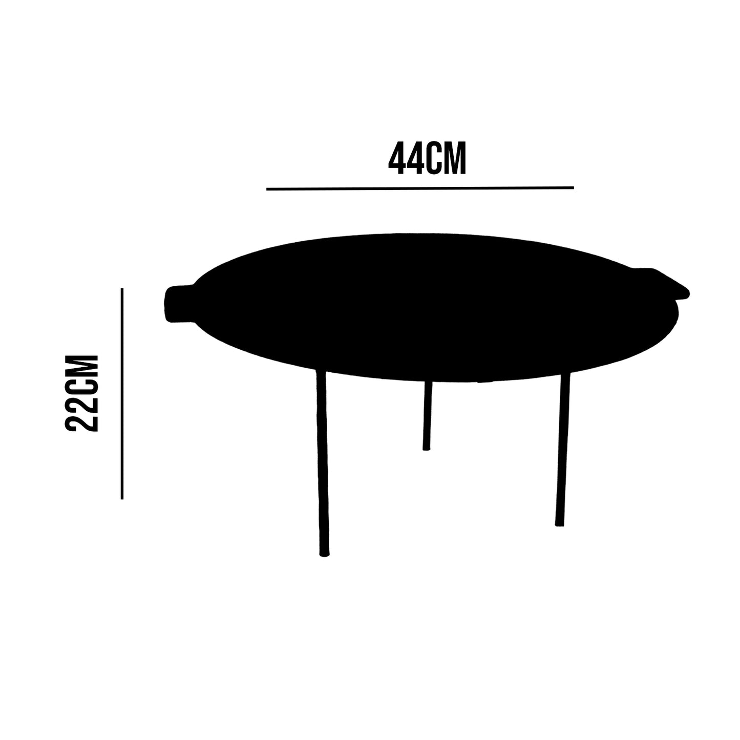 Three Legged Cast Iron Skottel Braai Dimensions