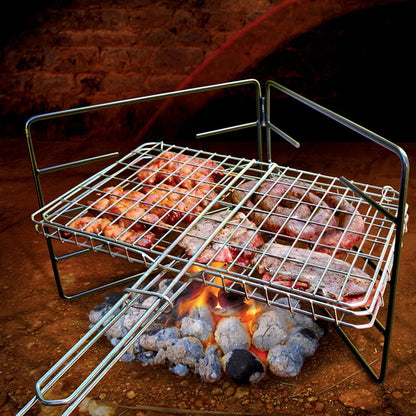 Hinged Grid Stand Over Open Fire Cooking
