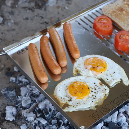 Breakfast Cooked on the Fry and Braai Grill Stand