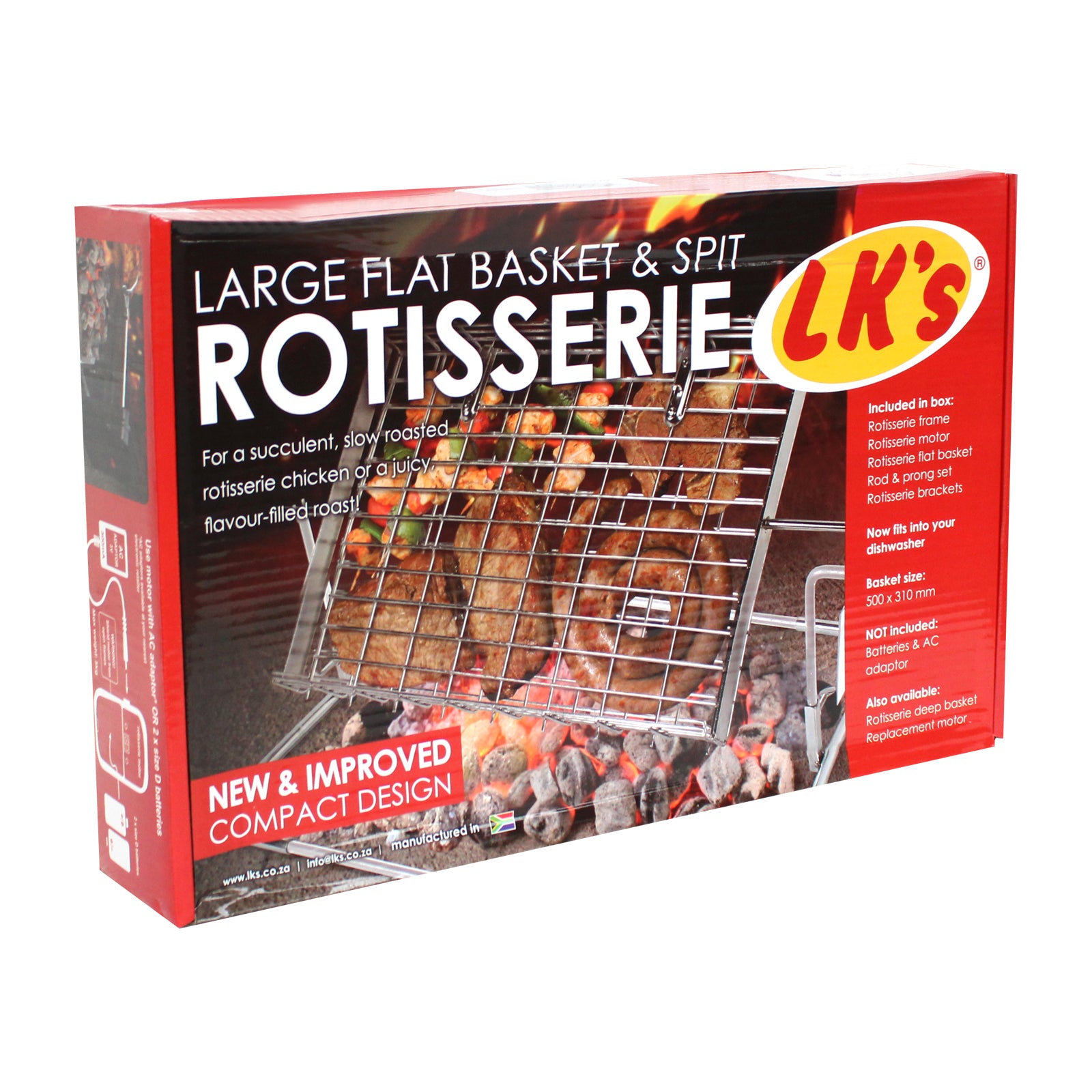 Large Flat Basket & Spit Rotisserie