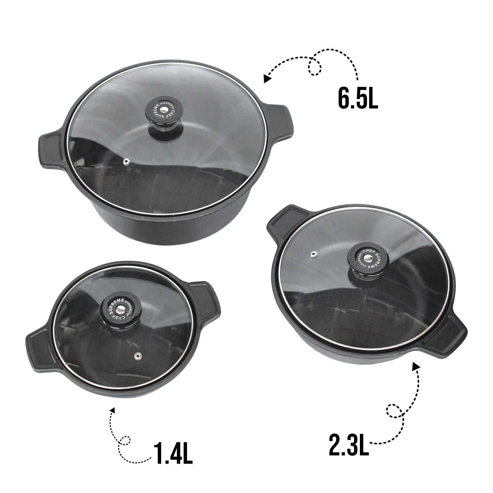 Casserole Dish Set with 3 Different Sizes