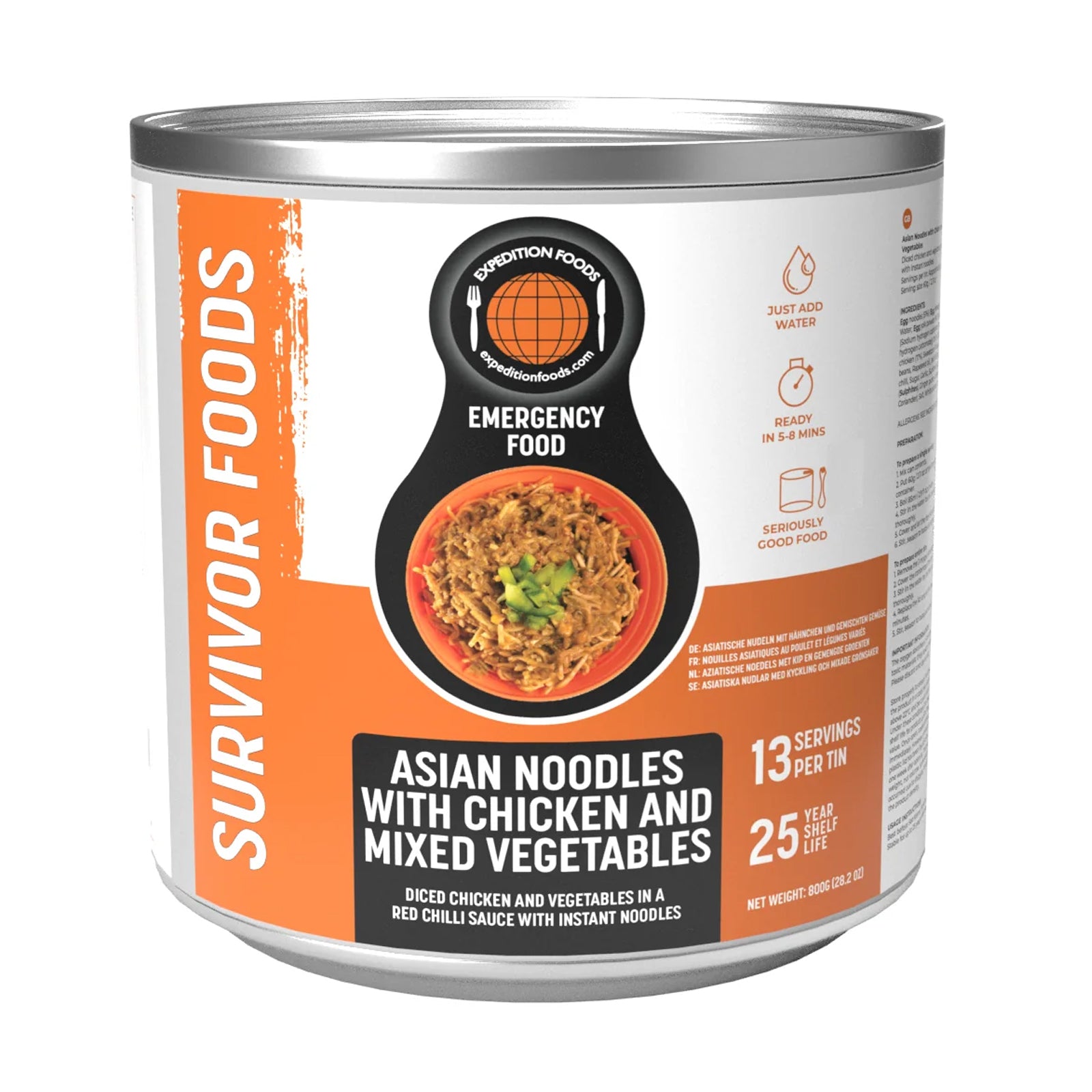 Expedition Foods Asian Noodles with Chicken & Veg in Tin