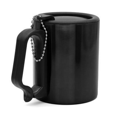 Insulated Coffee Mug with Screw Lid - Black