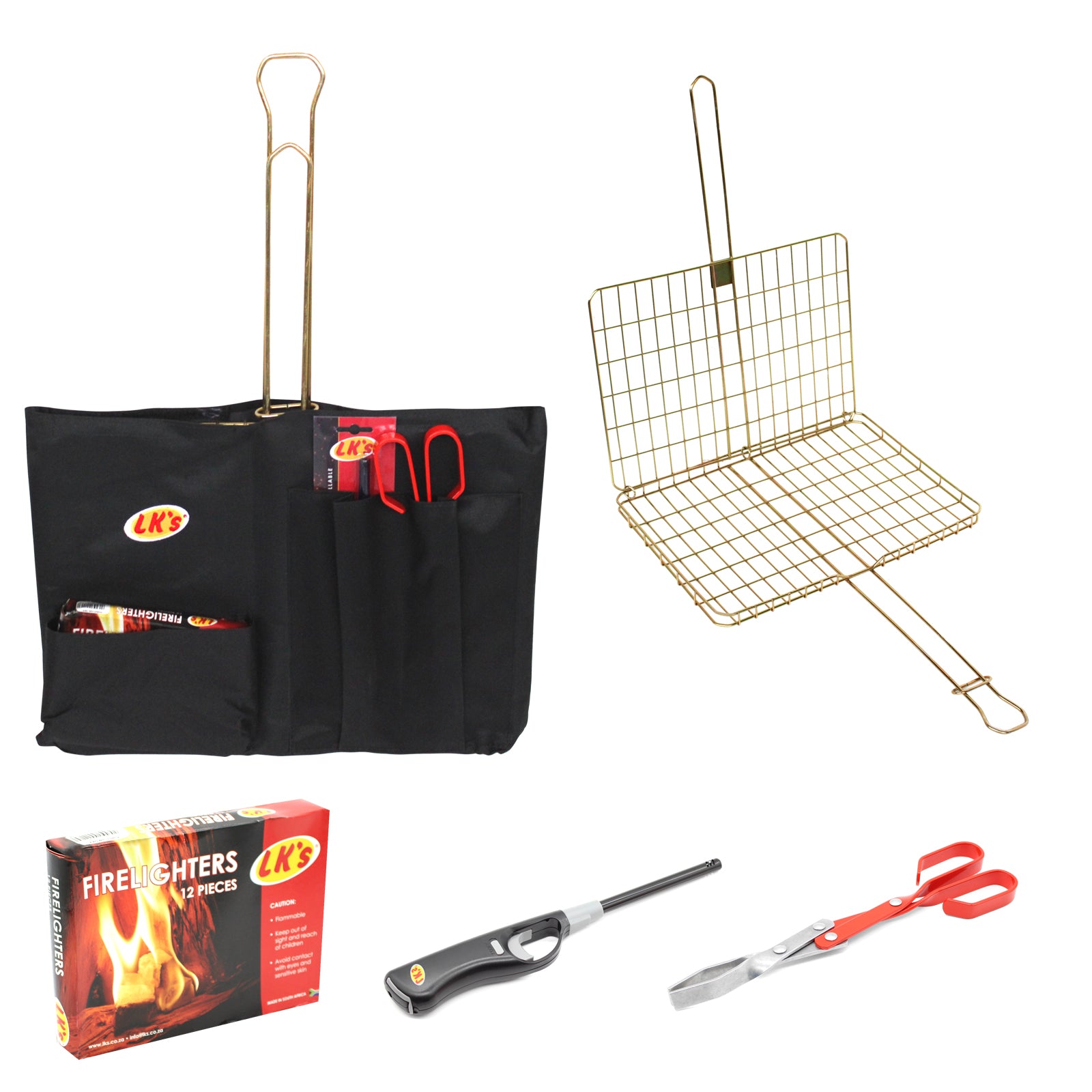 Braai Set with Grid, Lighter, Tongs and Fire Lighters
