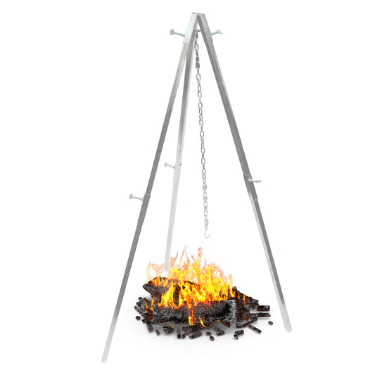 Steel Campfire Chain Tripod with Adjustable Height