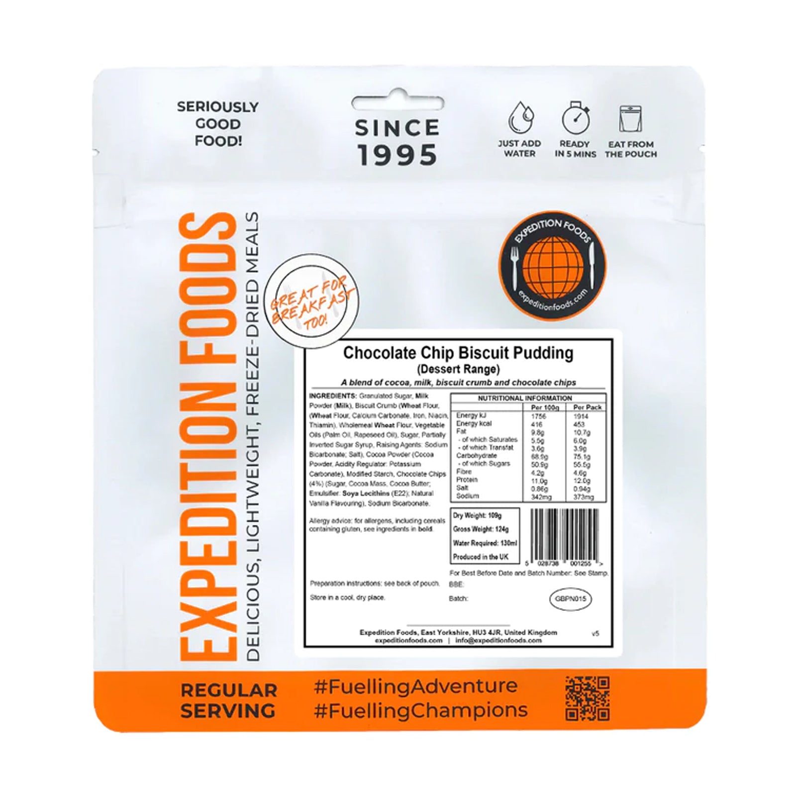 Expedition Foods Chocolate Chip Biscuit Pudding Meal