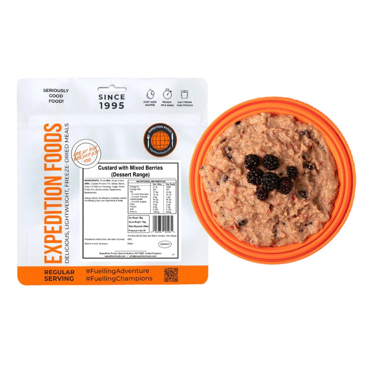Expedition Rations Expedition Foods - Custard with Mixed Berries | Emergency Rations Meal