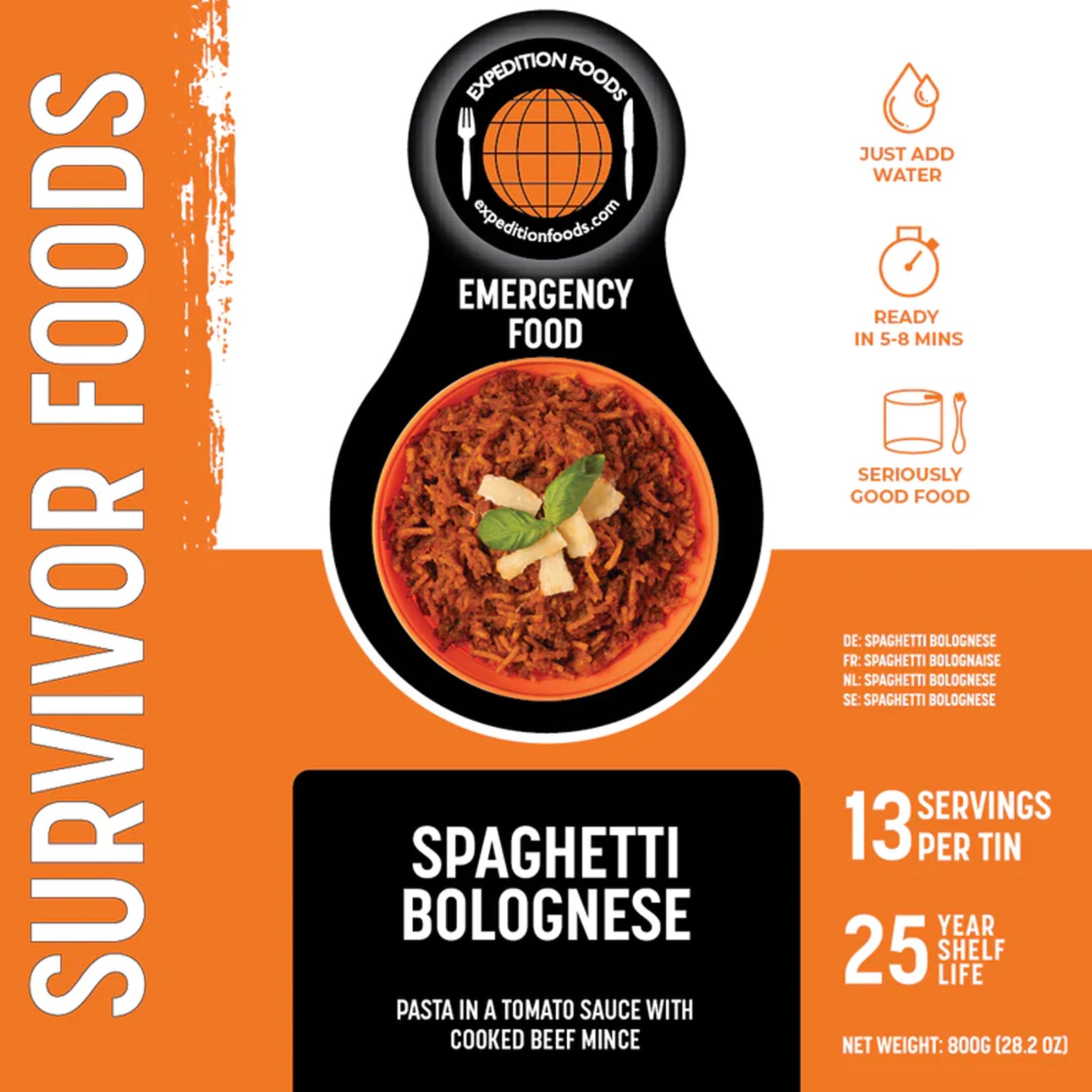 Expedition Foods Spaghetti Bolognese Meal Details