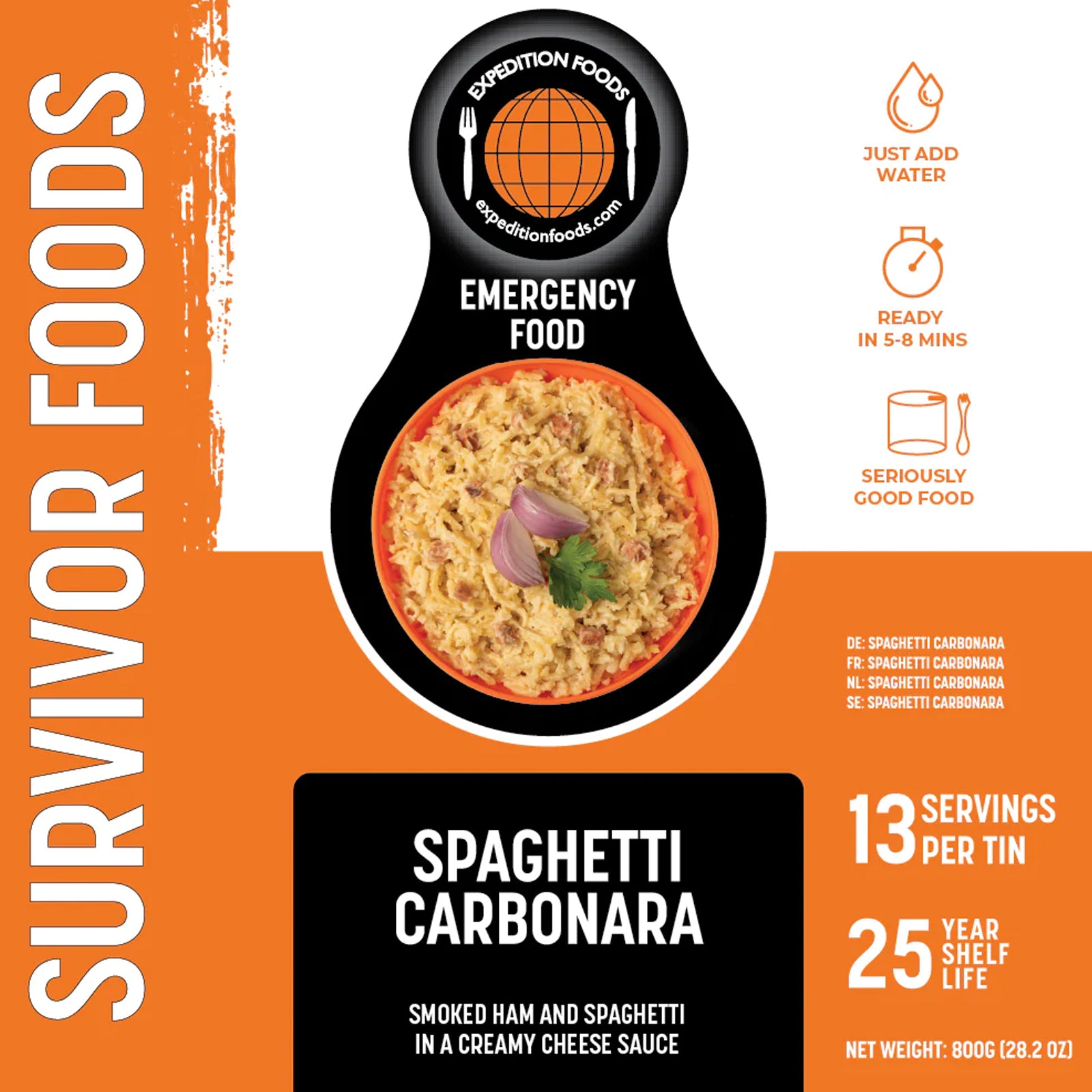 Expedition Foods Spaghetti Carbonara Meal Details